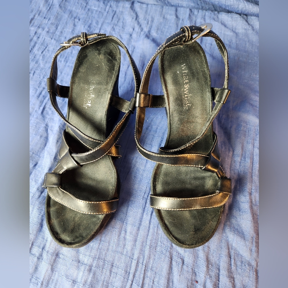 Wedge sandals black 7